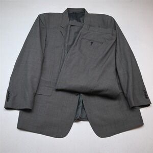 Gerald Austin 48L 40x30 Gray Houndstooth 100% Wool Mens Jacket Pants Suit